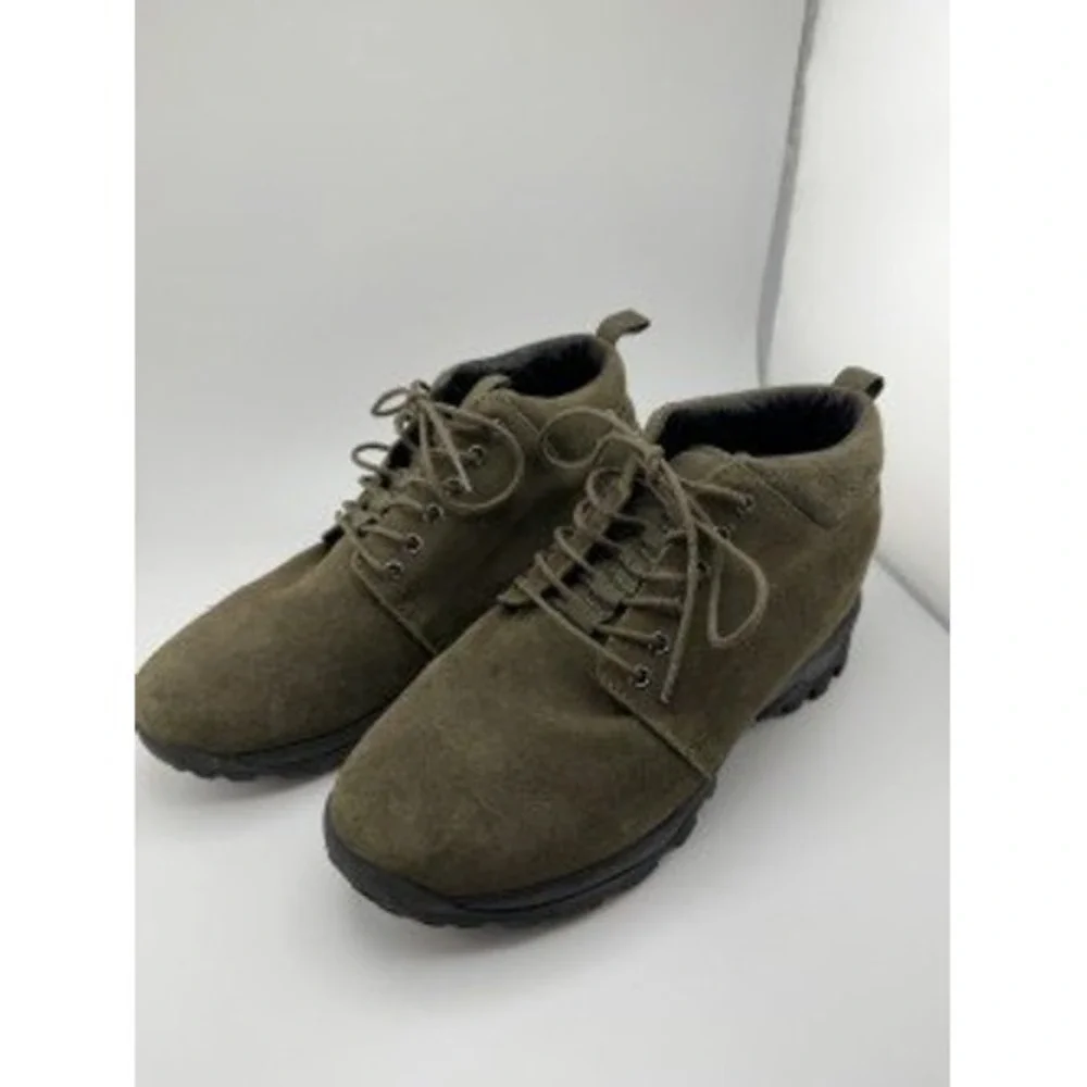 Calto Olive Green Suede Ankle Boots Mens‎ 8 Lug Sole Casual Hiking Chukka